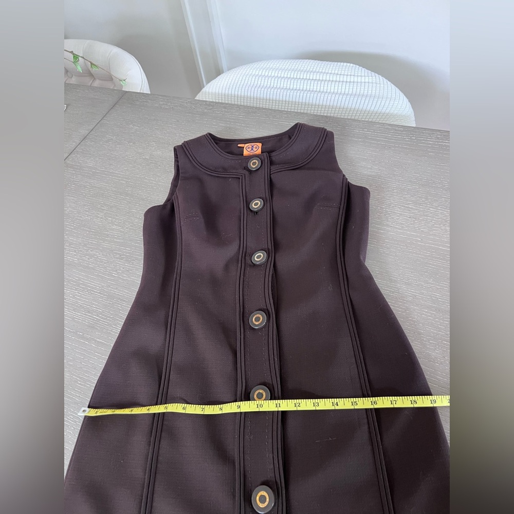 Tory Burch Dark Brown Sleeveless Button-Front Midi Dress - Picture 8 of 14